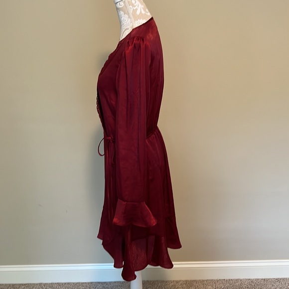 Xhilaration Dress size M. Long sleeve. Lace accents at neck. Trumpet sleeves. - Picture 4 of 7